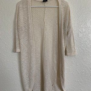 Cream 3/4 Sleeve Cardigan